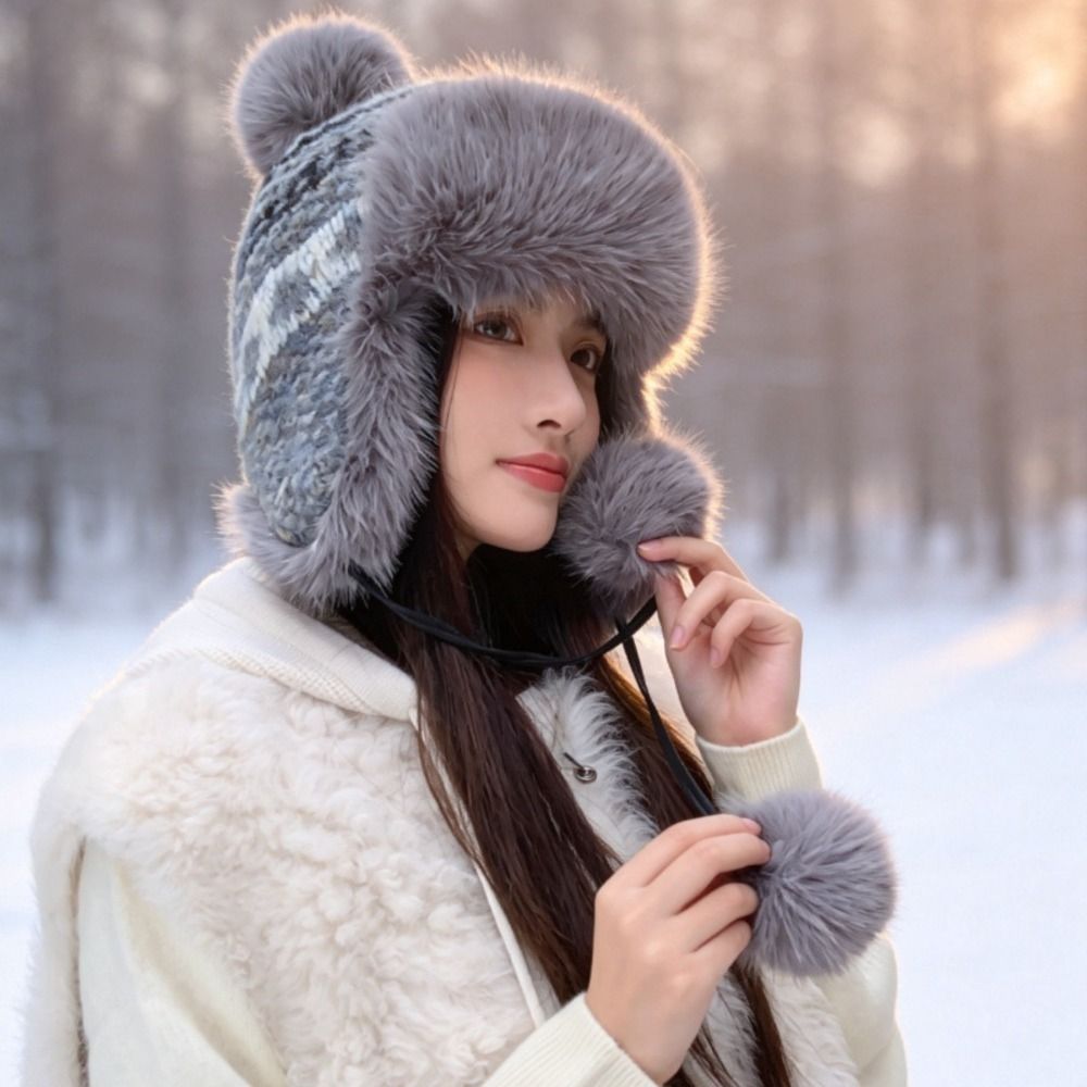 Stylish Polyester Knitted Trap - Winter Trapper Hat recension och pris
