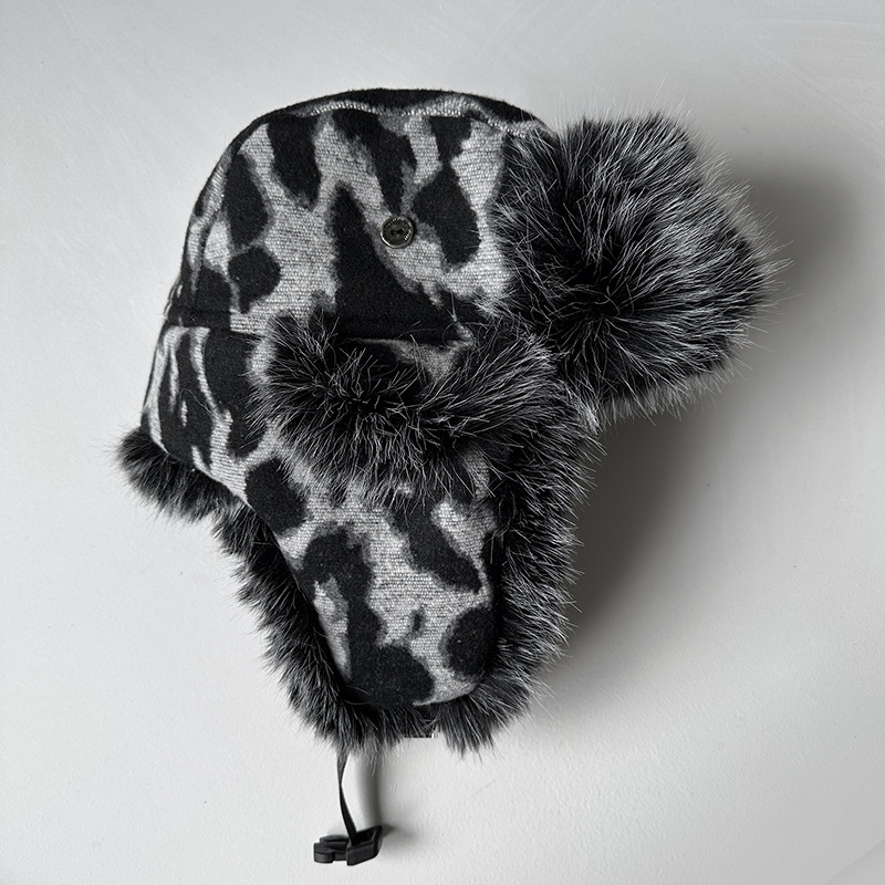 Women Leopard Print Fleece Tra - Trapper Hat Ear Flap recension och pris